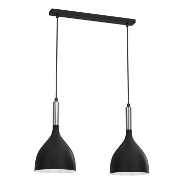 Lühter NOAK 2xE27/15W/230V must/läikiv kroom