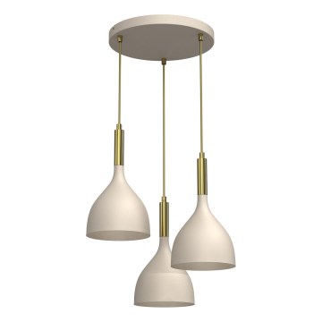 Lühter NOAK 3xE27/15W/230V beež/kuldne