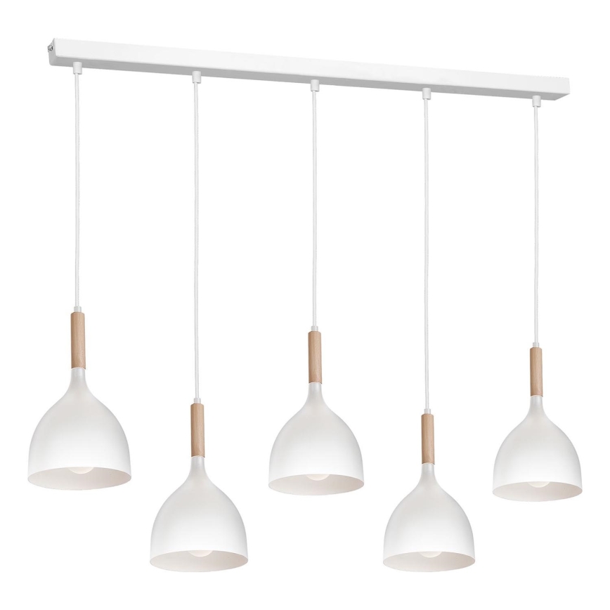 Lühter NOAK 5xE27/15W/230V valge/pöök