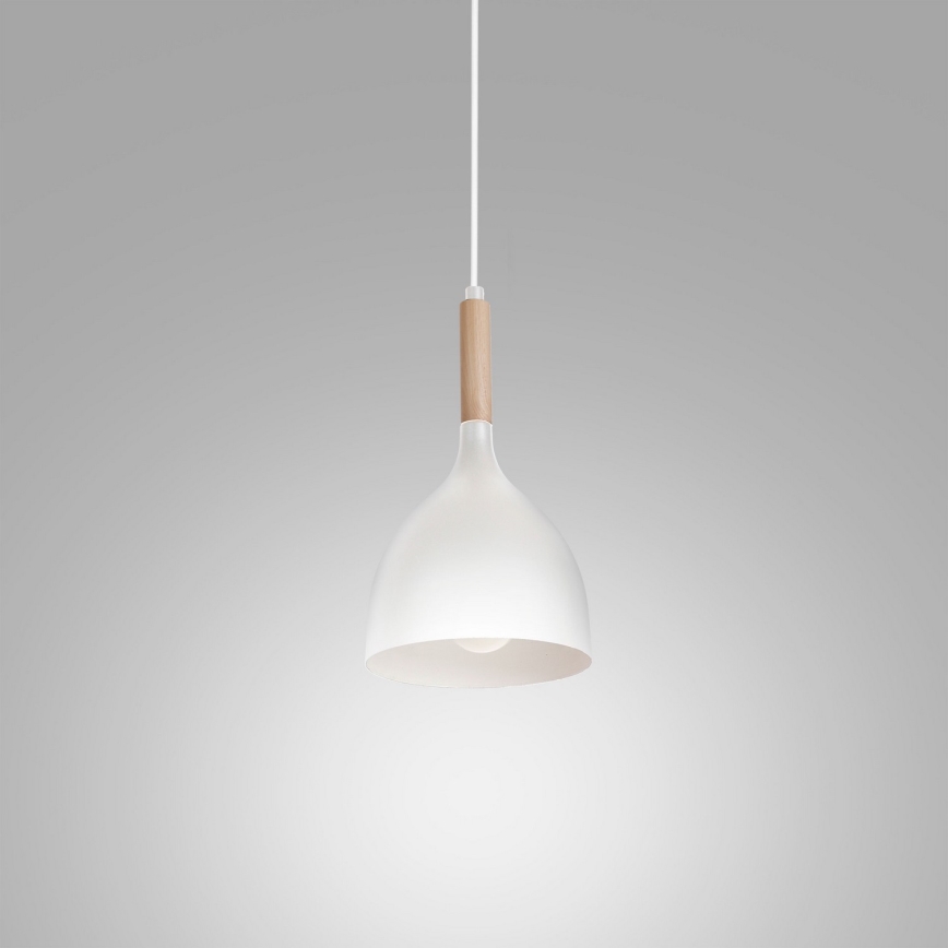 Lühter NOAK WOOD 1xE27/15W/230V valge/pöök