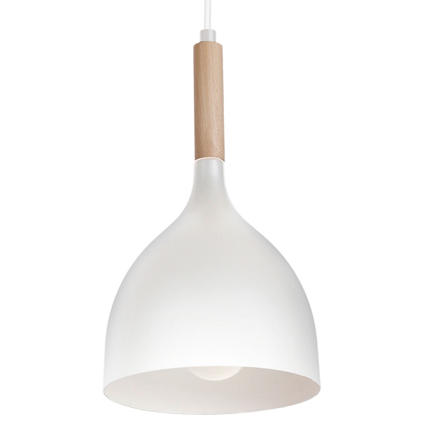 Lühter NOAK WOOD 1xE27/15W/230V valge/pöök