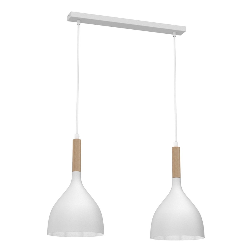 Lühter NOAK WOOD 2xE27/15W/230V valge/pöök