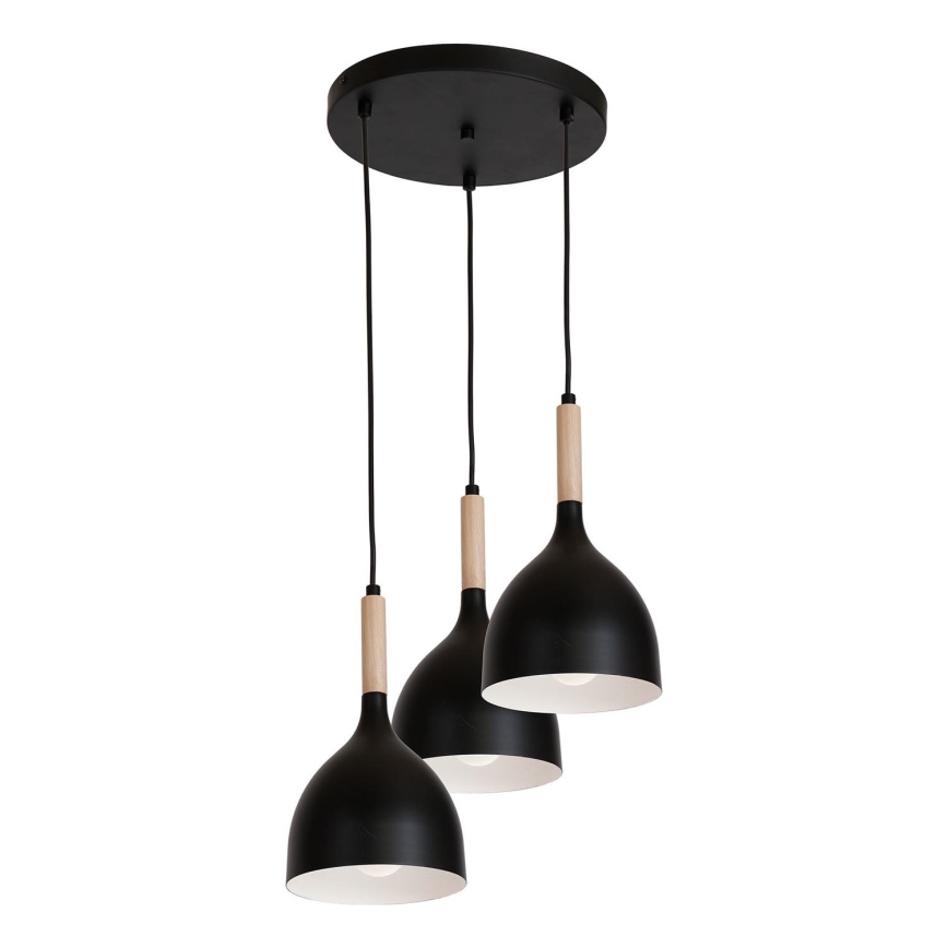 Lühter NOAK WOOD 3xE27/15W/230V must/pöök