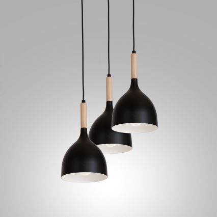 Lühter NOAK WOOD 3xE27/15W/230V must/pöök