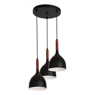 Lühter NOAK WOOD 3xE27/15W/230V must/pöök