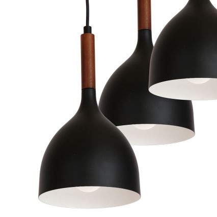 Lühter NOAK WOOD 3xE27/15W/230V must/pöök