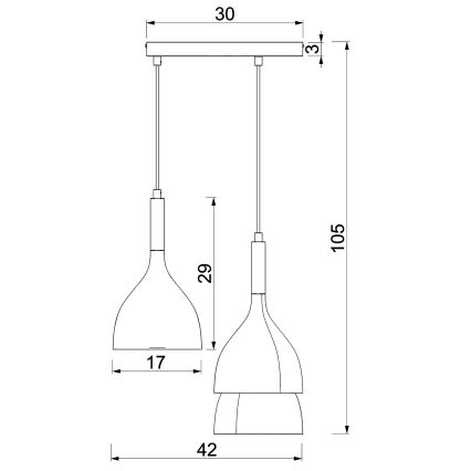 Lühter NOAK WOOD 3xE27/15W/230V must/pöök