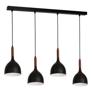 Lühter NOAK WOOD 4xE27/15W/230V must/pöök