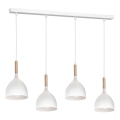 Lühter NOAK WOOD 4xE27/15W/230V valge/pöök