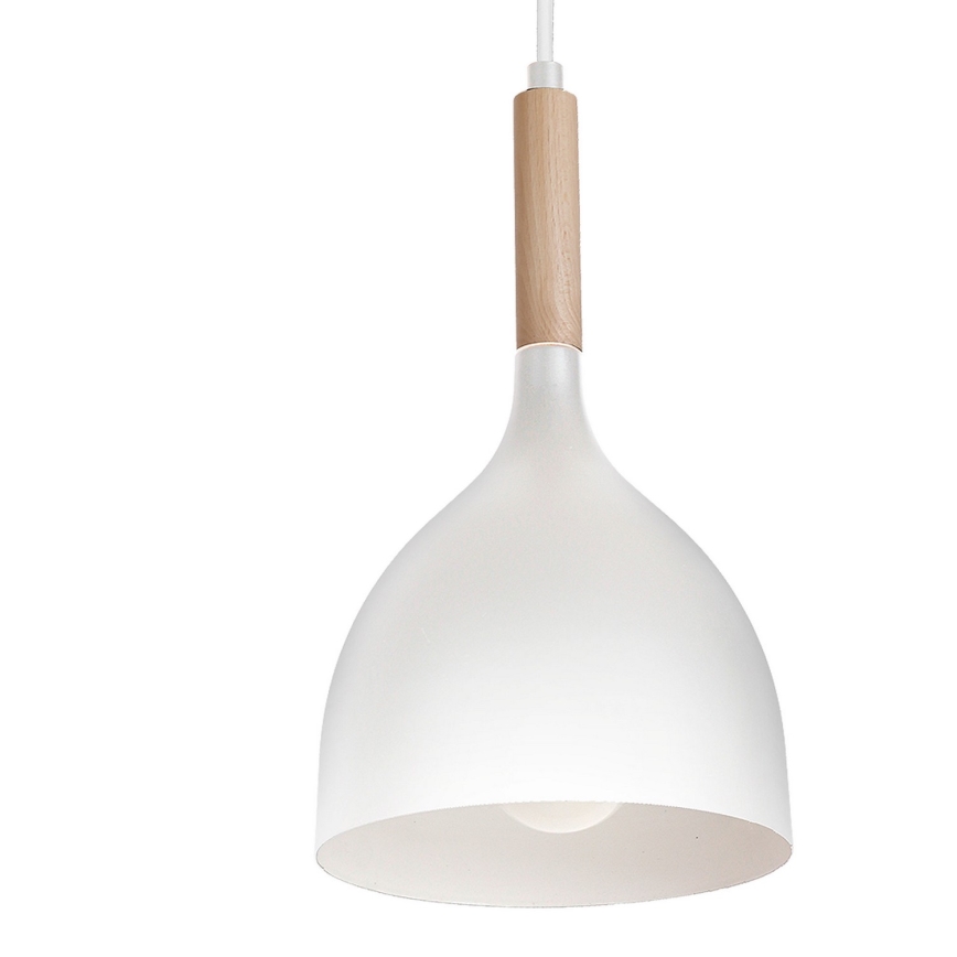 Lühter NOAK WOOD 4xE27/15W/230V valge/pöök