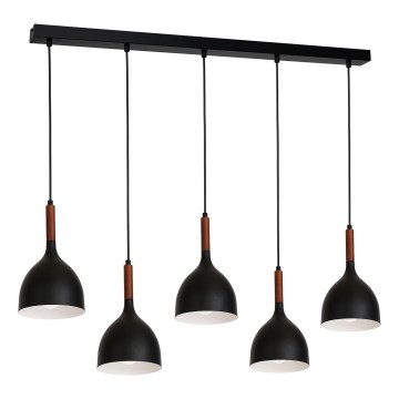 Lühter NOAK WOOD 5xE27/15W/230V must/pöök