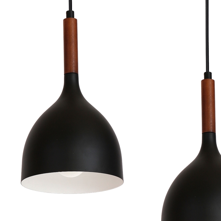 Lühter NOAK WOOD 5xE27/15W/230V must/pöök