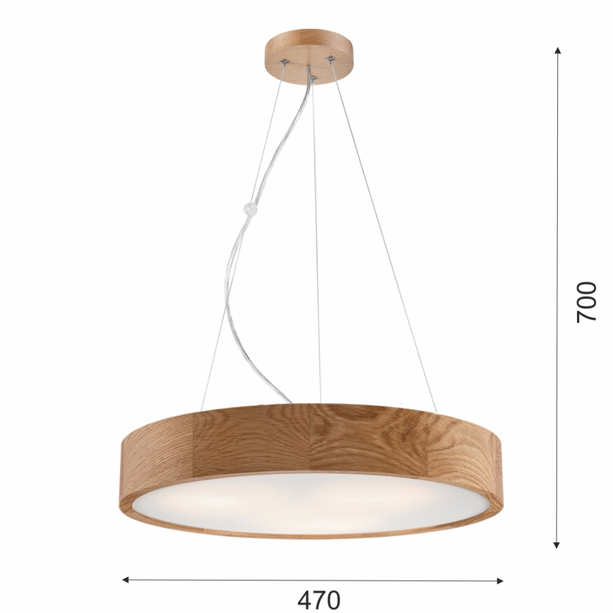 Lühter OAK 3xE27/60W/230V tamm ø 47,5 cm