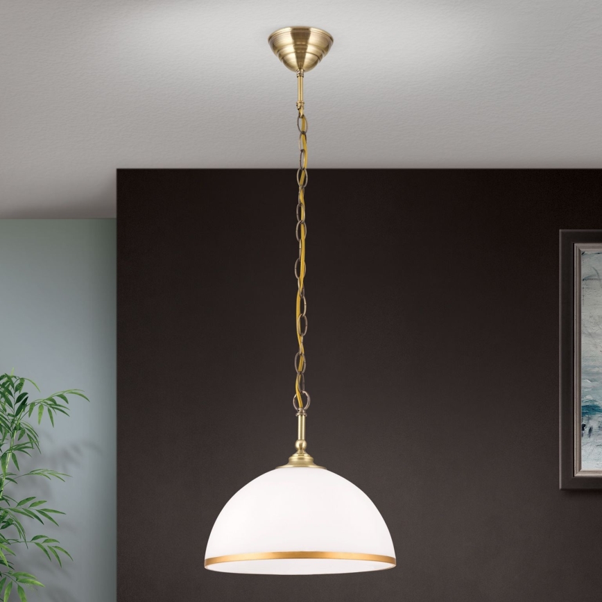 Lühter OLD LAMP 1xE27/40W/230V d. 30 cm valge/messing