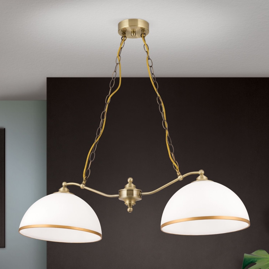 Lühter OLD LAMP 2xE27/40W/230V valge/messing