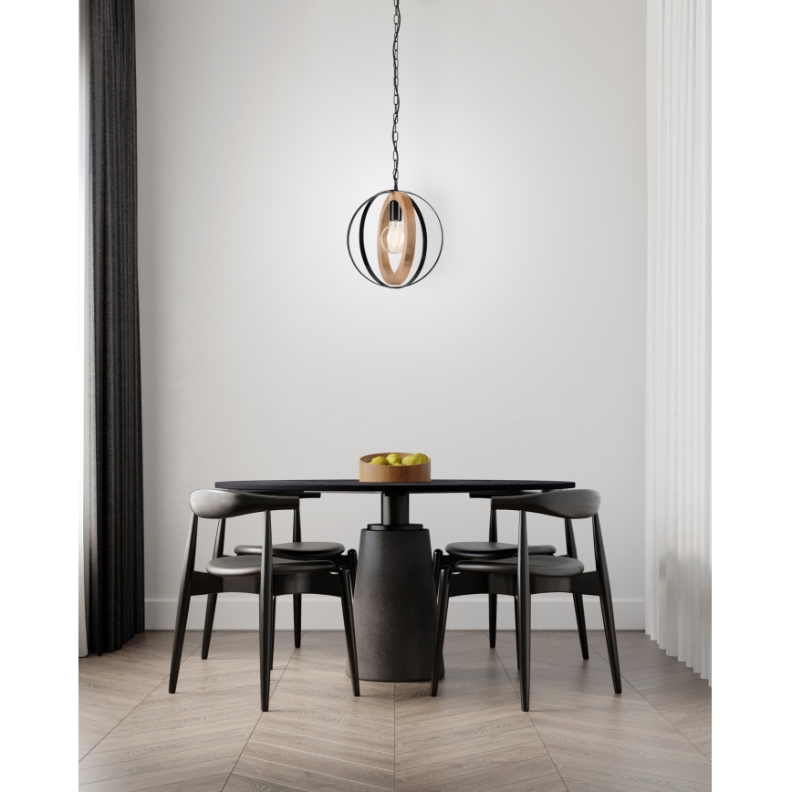 Lühter ONDA 1xE27/15W/230V must/tamm