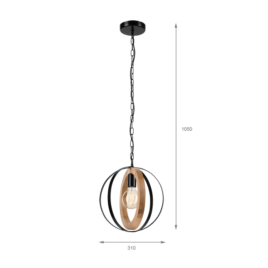 Lühter ONDA 1xE27/15W/230V must/tamm