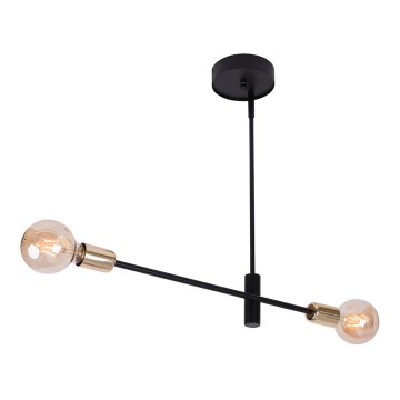 Lühter ONYX 2xE27/60W/230V must/kuldne