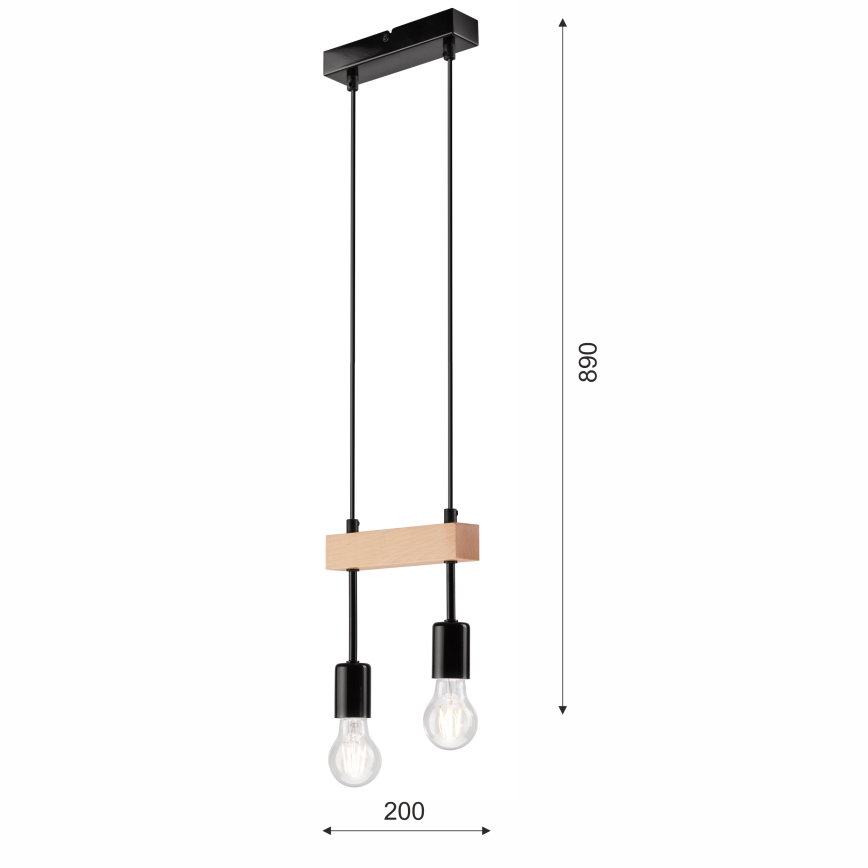 Lühter ORAZIO 2xE27/60W/230V pöök