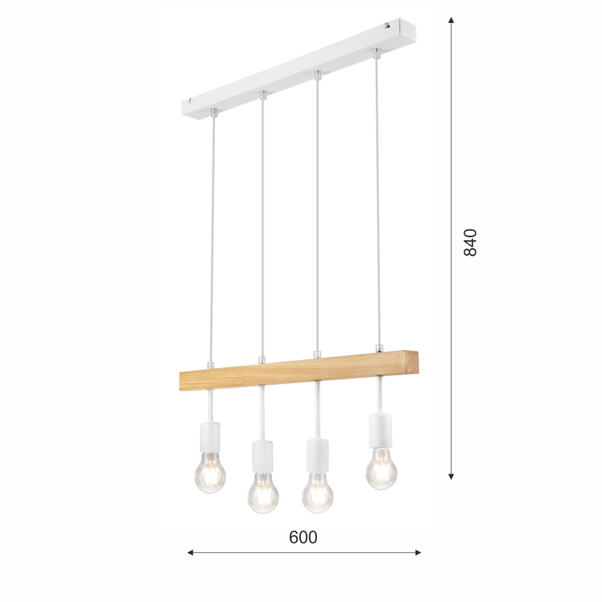 Lühter ORAZIO 4xE27/60W/230V pöök