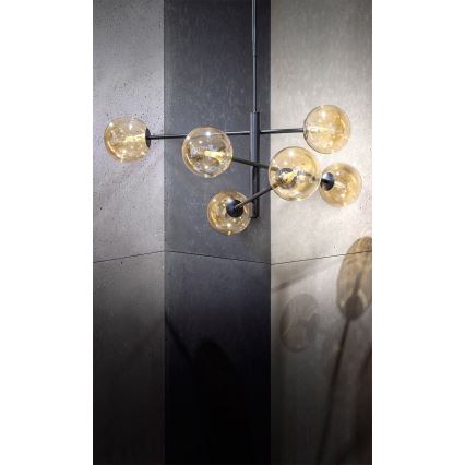 Lühter ORO 6xG9/12W/230V must/kuldne