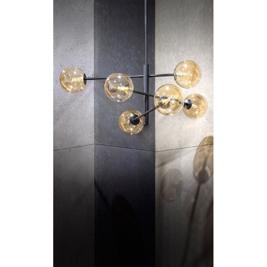 Lühter ORO 6xG9/12W/230V must/kuldne