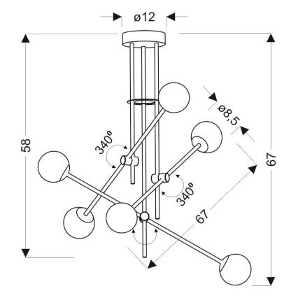 Lühter PAKSOS 6xG9/5W/230V must