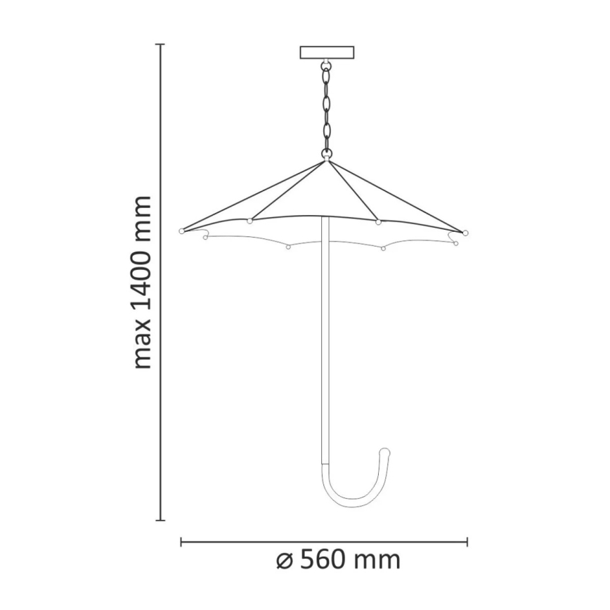 Lühter PARASOL 3xE27/20W/230V