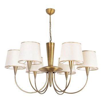 Lühter PARDO ahelaga 6xE27/40W/230V kuldne/kreemjas