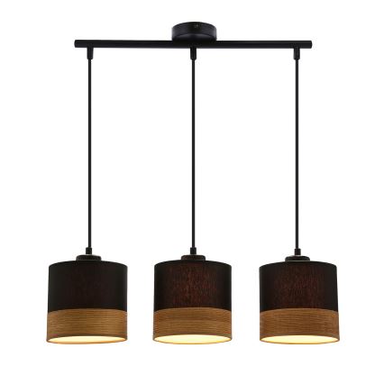 Lühter PORTO 3xE27/60W/230V must/pruun