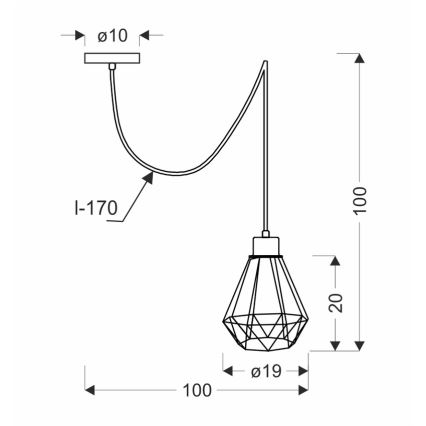 Lühter PRIMO 1xE27/60W/230V ämblik