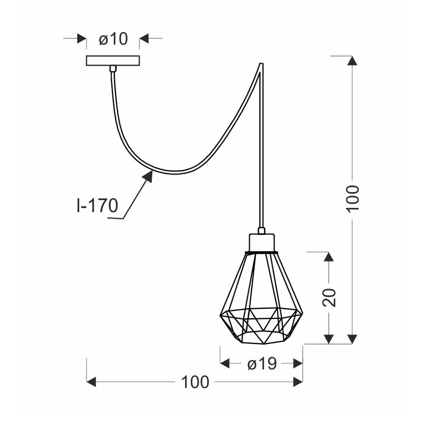 Lühter PRIMO 1xE27/60W/230V ämblik