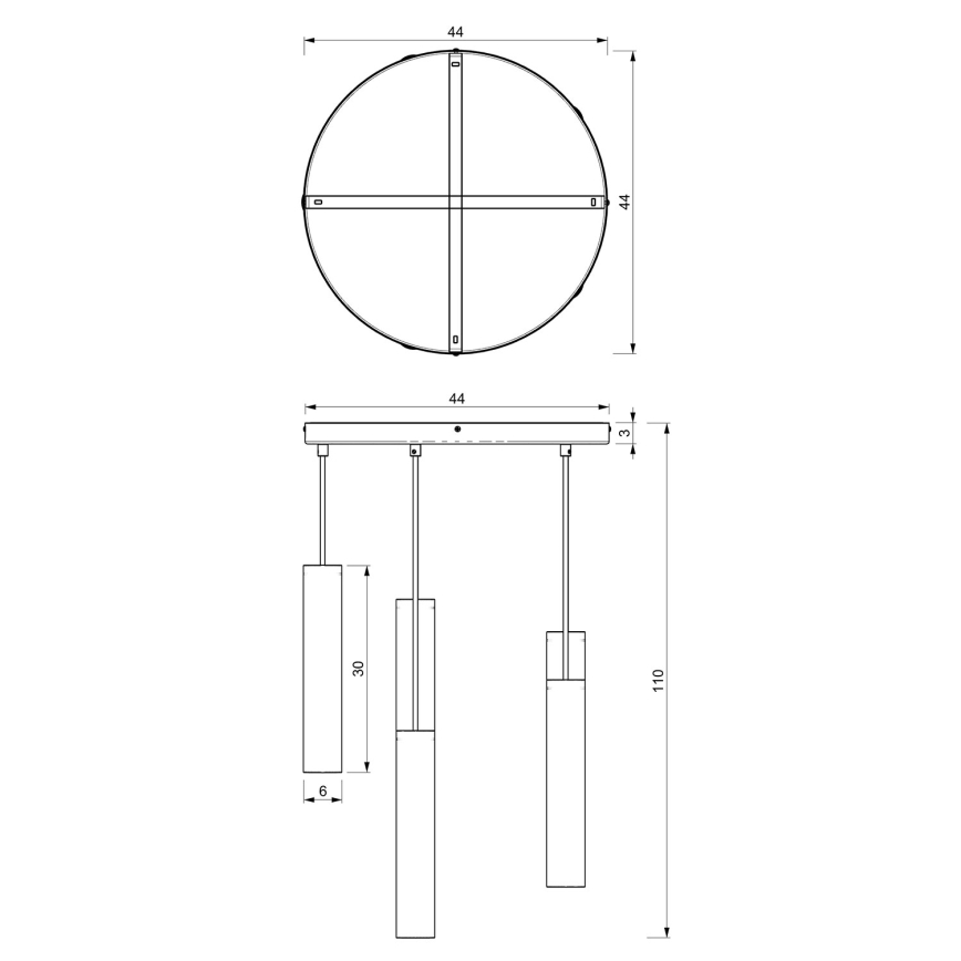 Lühter RAITO 6xGU10/8W/230V messing