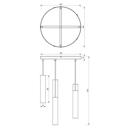 Lühter RAITO 6xGU10/8W/230V must