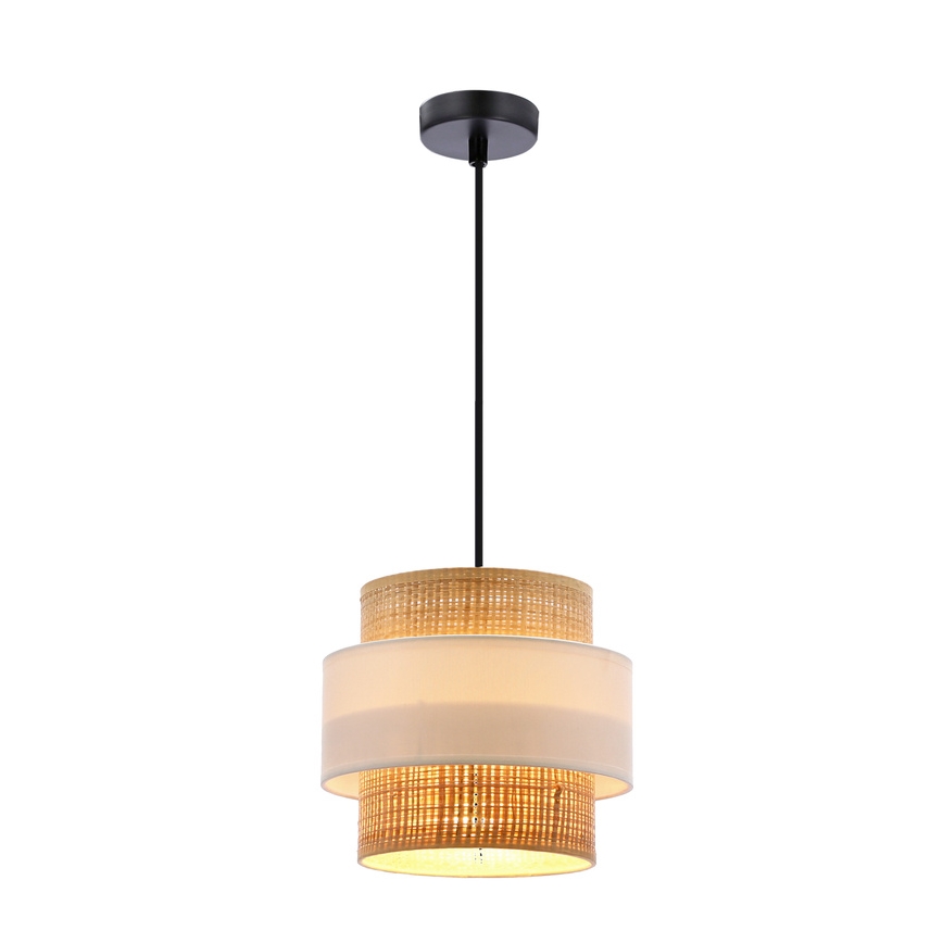 Lühter RATTAN 1xE27/40W/230V valge/pruun