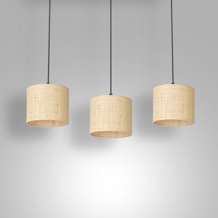 Lühter RATTAN 3xE27/60W/230V punutud