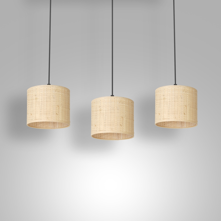 Lühter RATTAN 3xE27/60W/230V punutud