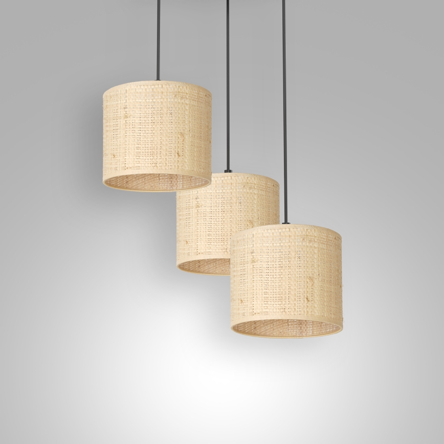 Lühter RATTAN 3xE27/60W/230V punutud