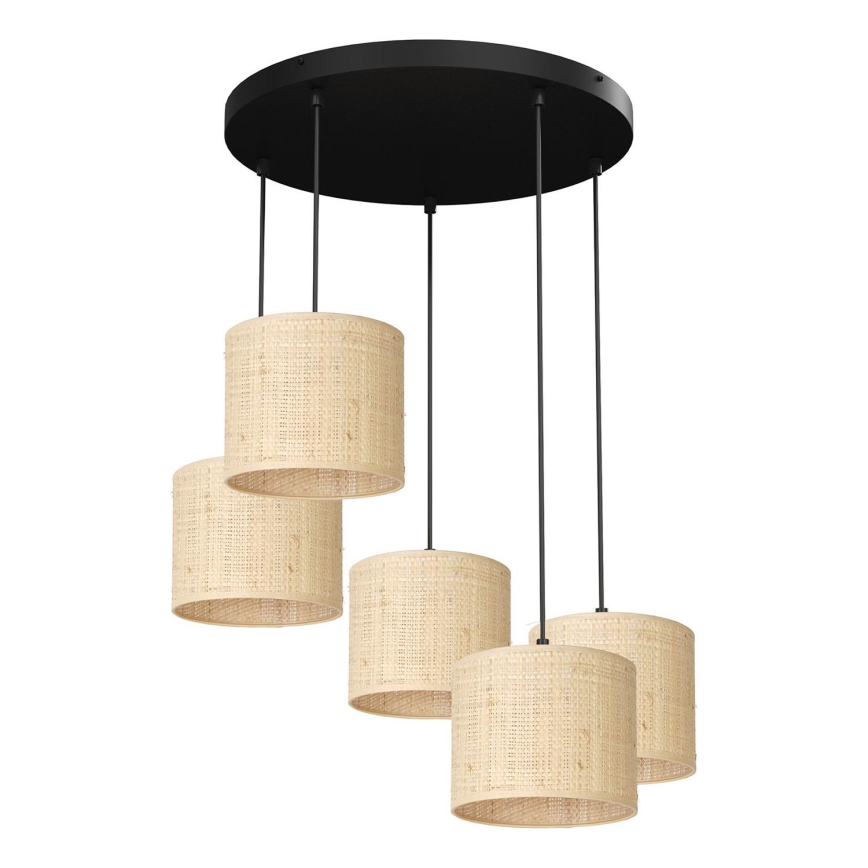 Lühter RATTAN 5xE27/60W/230V punutud
