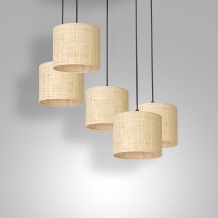 Lühter RATTAN 5xE27/60W/230V punutud