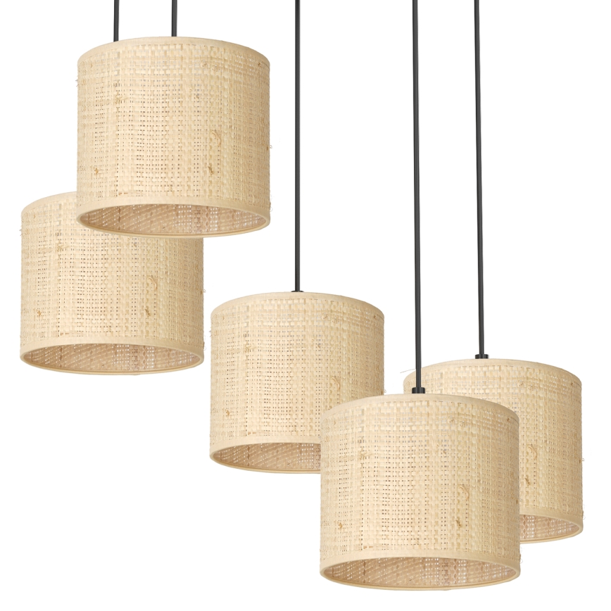Lühter RATTAN 5xE27/60W/230V punutud