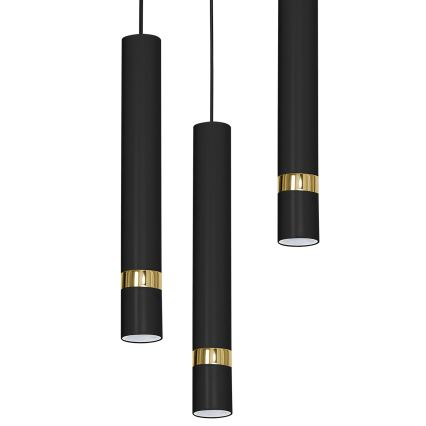 Lühter RENO 3xGU10/8W/230V must/kuldne