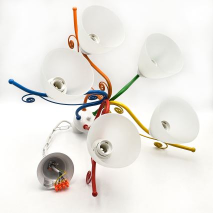 Lühter RETRO 5xE27/60W/230V valge/värviline