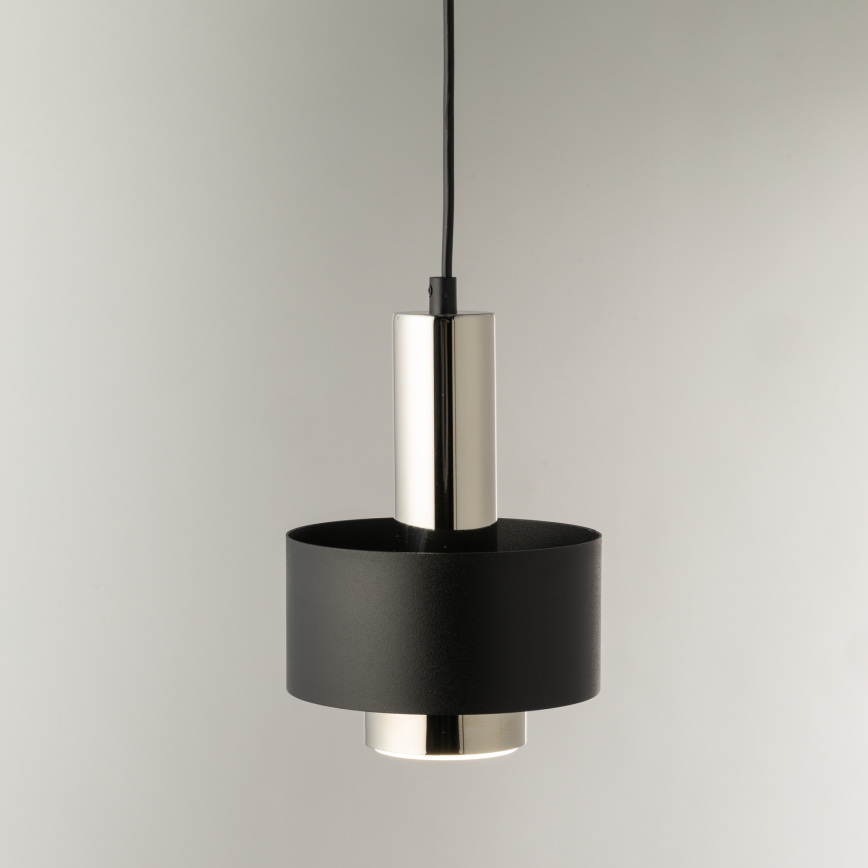 Lühter RIF LUX 1xGX53/12W/230V d. 15 cm must/läikiv kroom