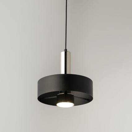 Lühter RIF LUX 1xGX53/12W/230V d. 25 cm must/läikiv kroom