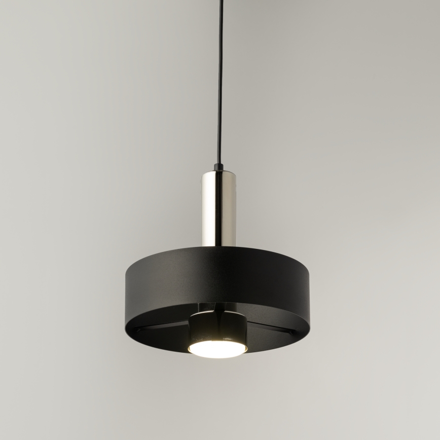 Lühter RIF LUX 1xGX53/12W/230V d. 25 cm must/läikiv kroom