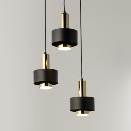 Lühter RIF LUX 3xGX53/12W/230V d. 38 cm must/kuldne