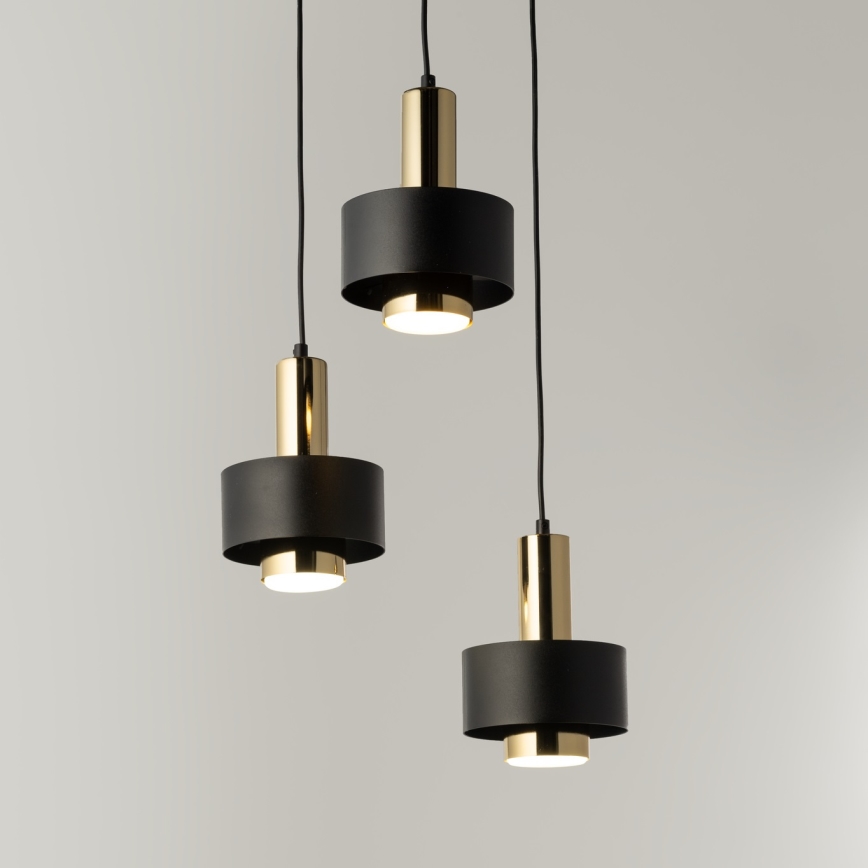 Lühter RIF LUX 3xGX53/12W/230V d. 38 cm must/kuldne