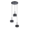 Lühter RIF LUX 3xGX53/12W/230V d. 38 cm must/läikiv kroom