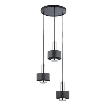 Lühter RIF LUX 3xGX53/12W/230V d. 38 cm must/läikiv kroom